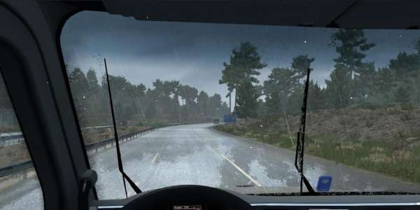 American Truck Simulator: мод на улучшенный дождь