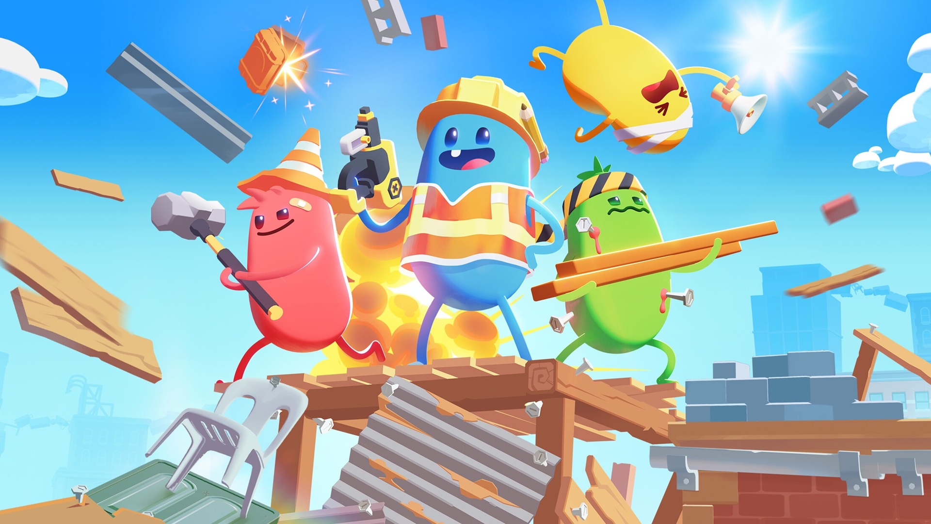Dumb Ways to Build — кооперативный платформер про нелепых строителей-бобов